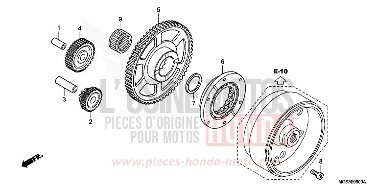 EMBRAYAGE DE DEMARRAGE de NC700X Boîte Méca MAGNA RED (R201) 2012